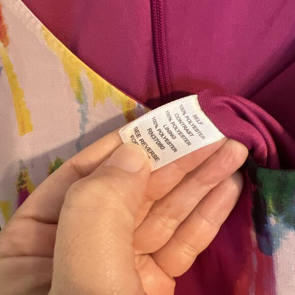 Cato Womens Shift Dress Size 16 Multi Color Abstract Sleeveless Office Career - Picture 7 of 10